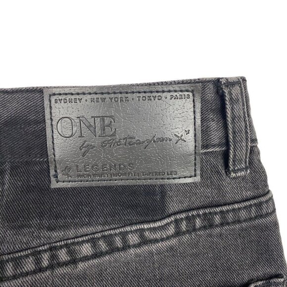 One x One Teaspoon High Rise Mom Fit Destroyed Knee Tapered Leg Frayed Hem US 26 - Picture 11 of 14